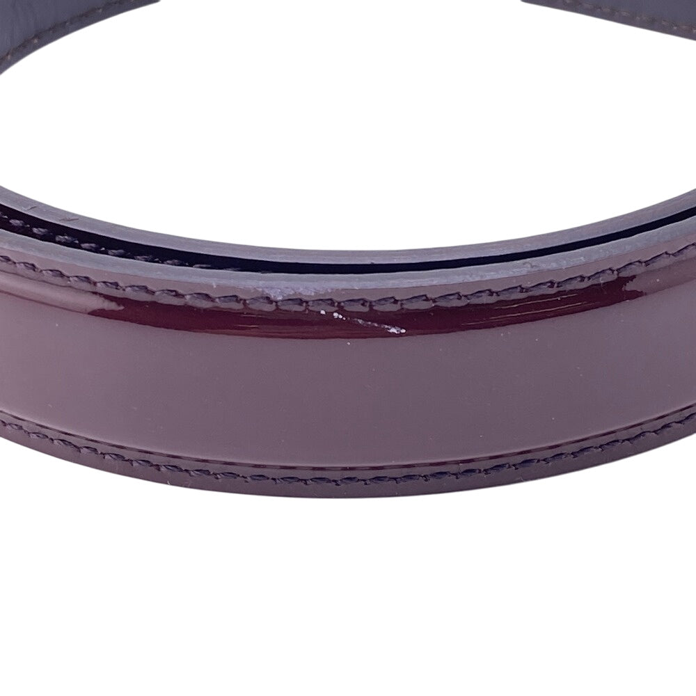 GUCCI belt 150696 Patent leather Bordeaux Chain charm Women 80/32 Used