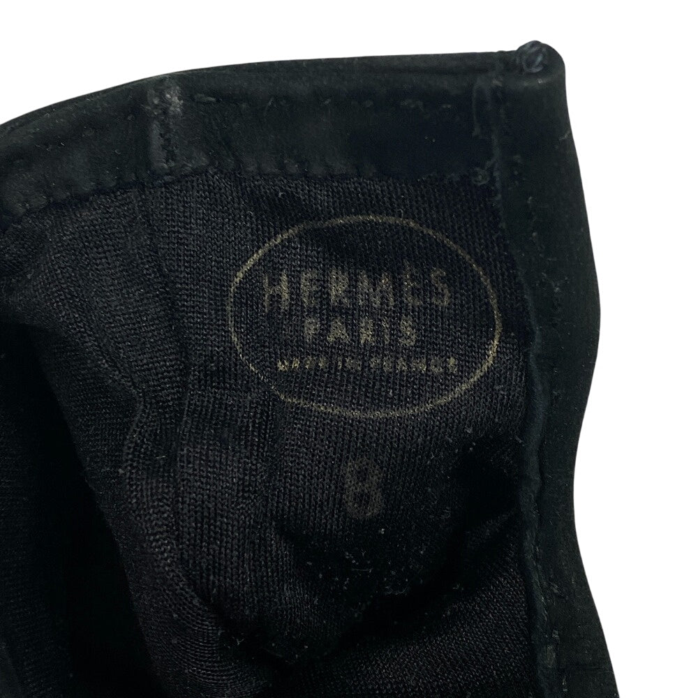 HERMES gloves Suede black Bolide Jige 8