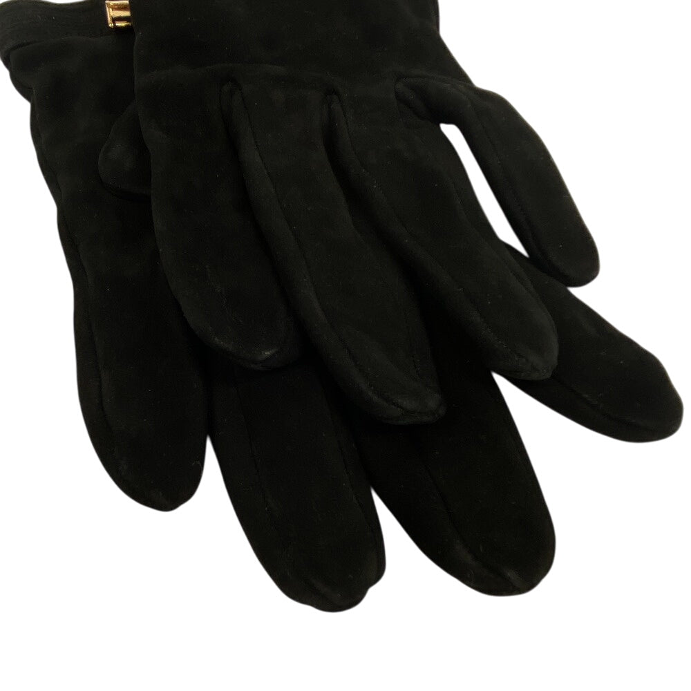 HERMES gloves Suede black Bolide Jige 8