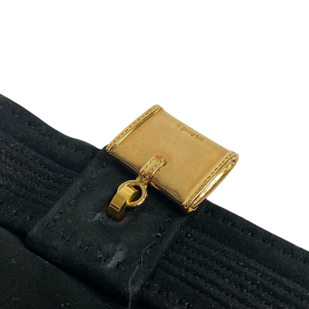 HERMES gloves Suede black Bolide Jige 8