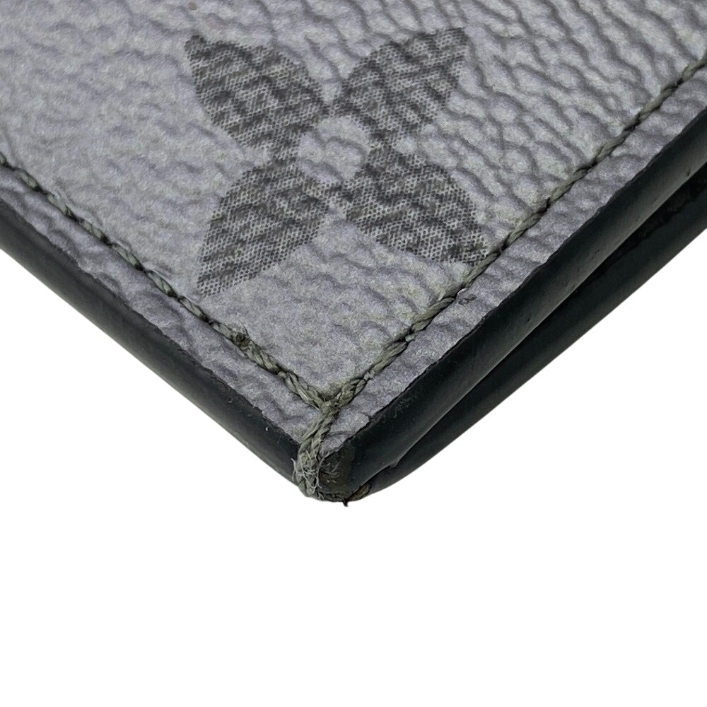 LOUIS VUITTON Coin case M30839 Taiga , Llama Silver Monogram Coin card holder mens Used