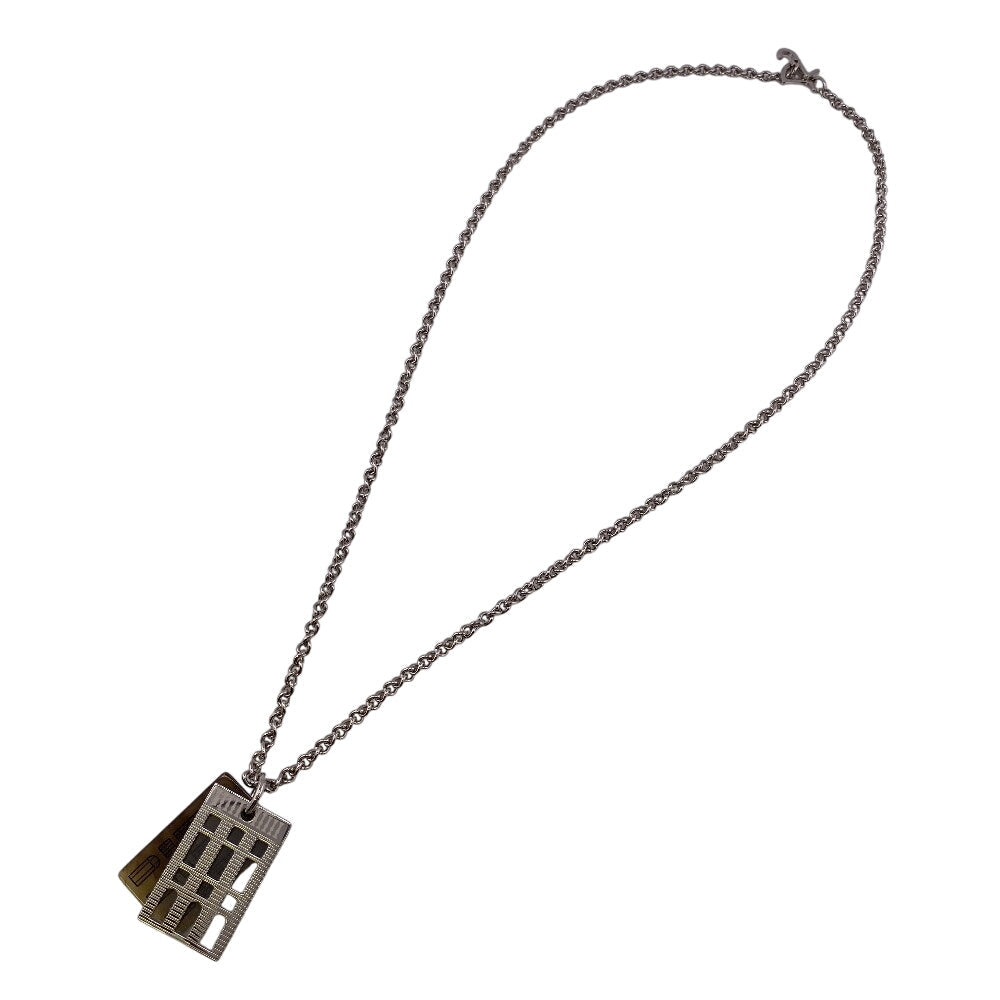HERMES Necklace Buffalo Horn, Metal Silver Van Quatre Faubourg mens(Unisex) Used