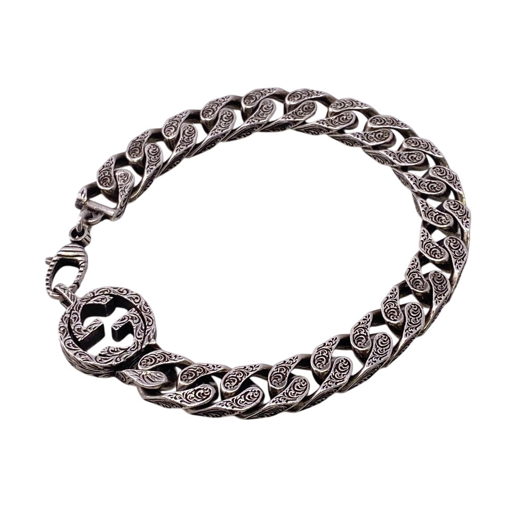 GUCCI bracelet Silver925 Silver Arabesque Interlocking G mens(Unisex) Used