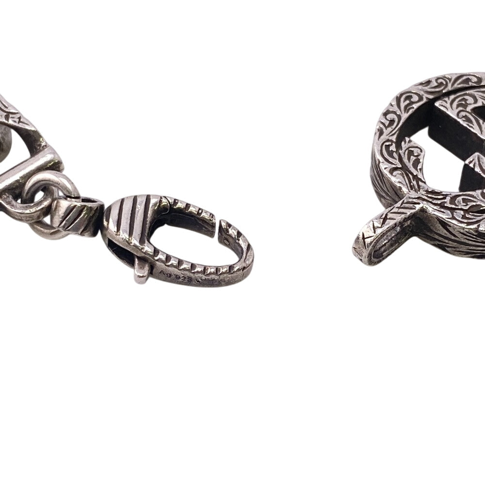 GUCCI bracelet Silver925 Silver Arabesque Interlocking G mens(Unisex) Used