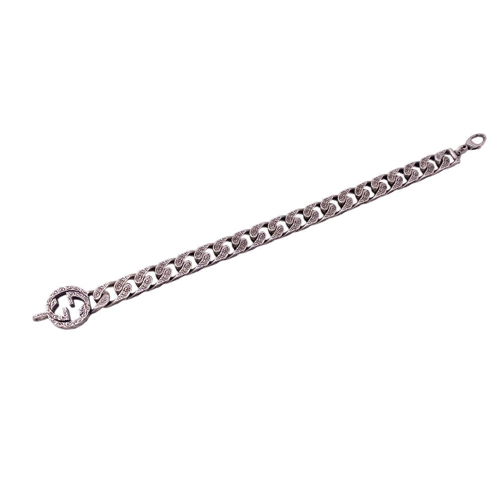 GUCCI bracelet Silver925 Silver Arabesque Interlocking G mens(Unisex) Used