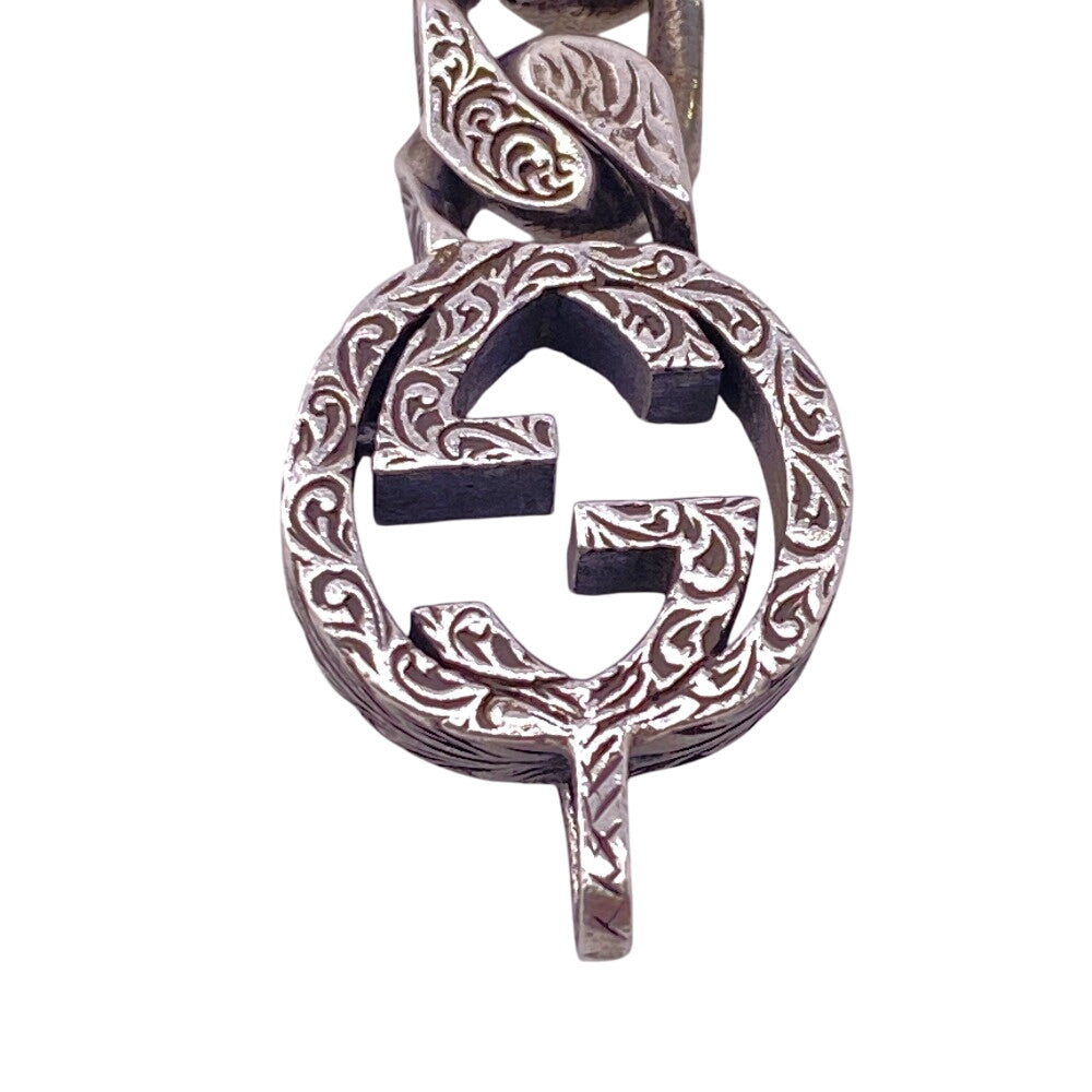 GUCCI bracelet Silver925 Silver Arabesque Interlocking G mens(Unisex) Used