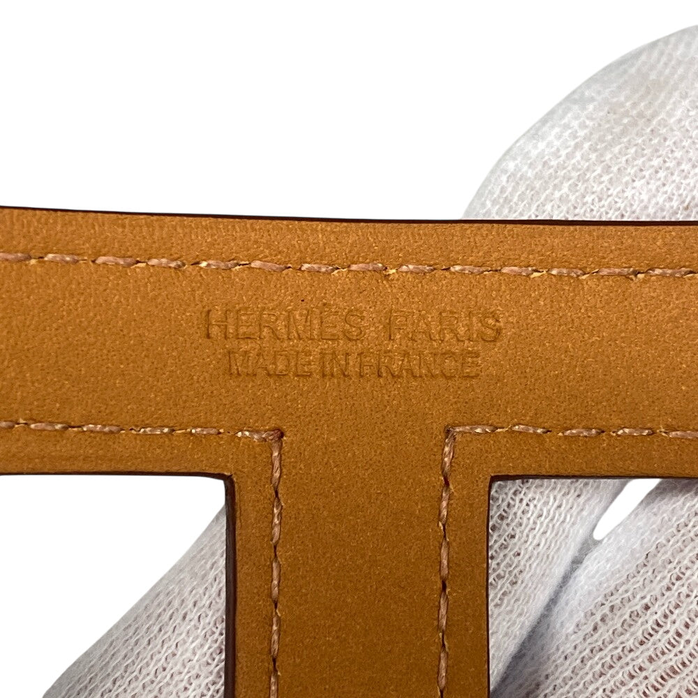 HERMES Bangle leather Red bracelet Anno Chene Dunkle Women Used