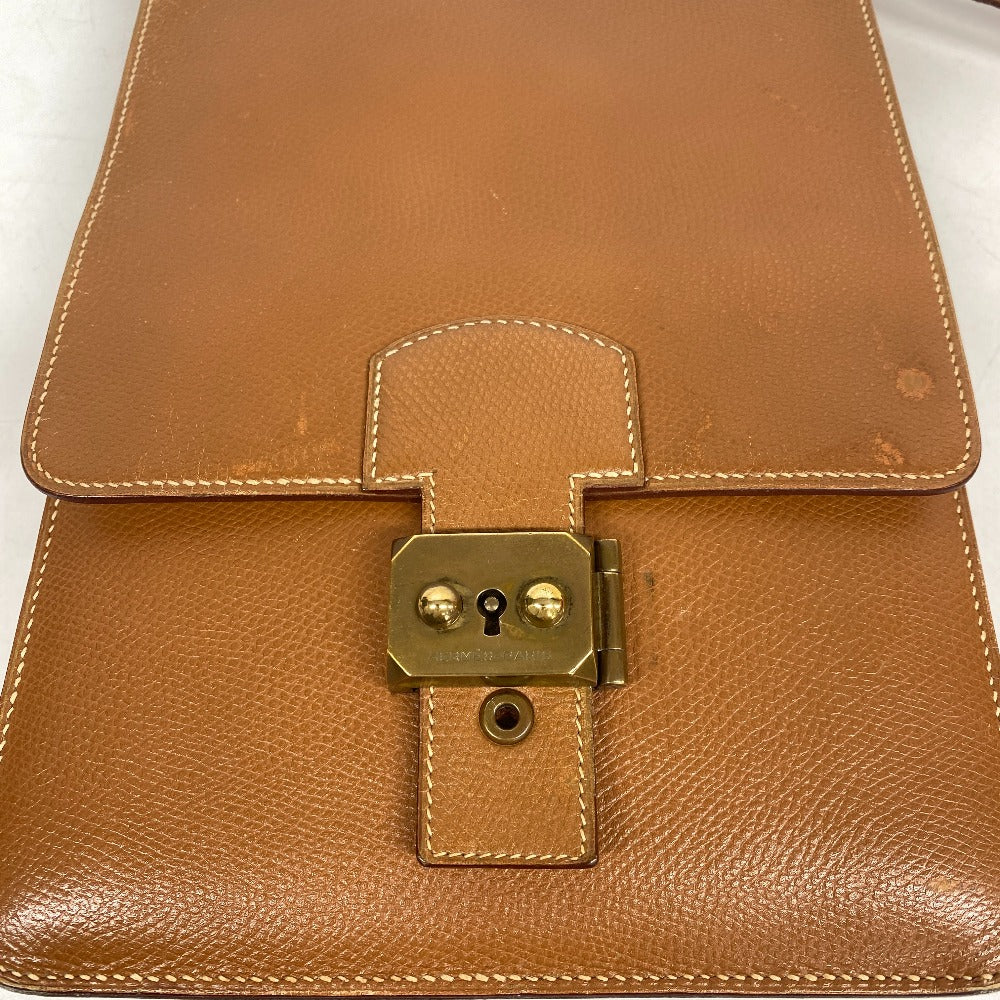 HERMES Shoulder Bag leather beige Sac Adepesh DPLG mens Used
