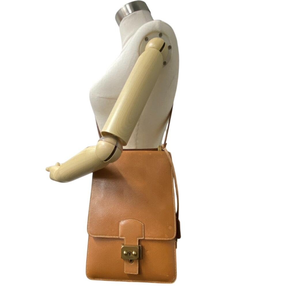 HERMES Shoulder Bag leather beige Sac Adepesh DPLG mens Used