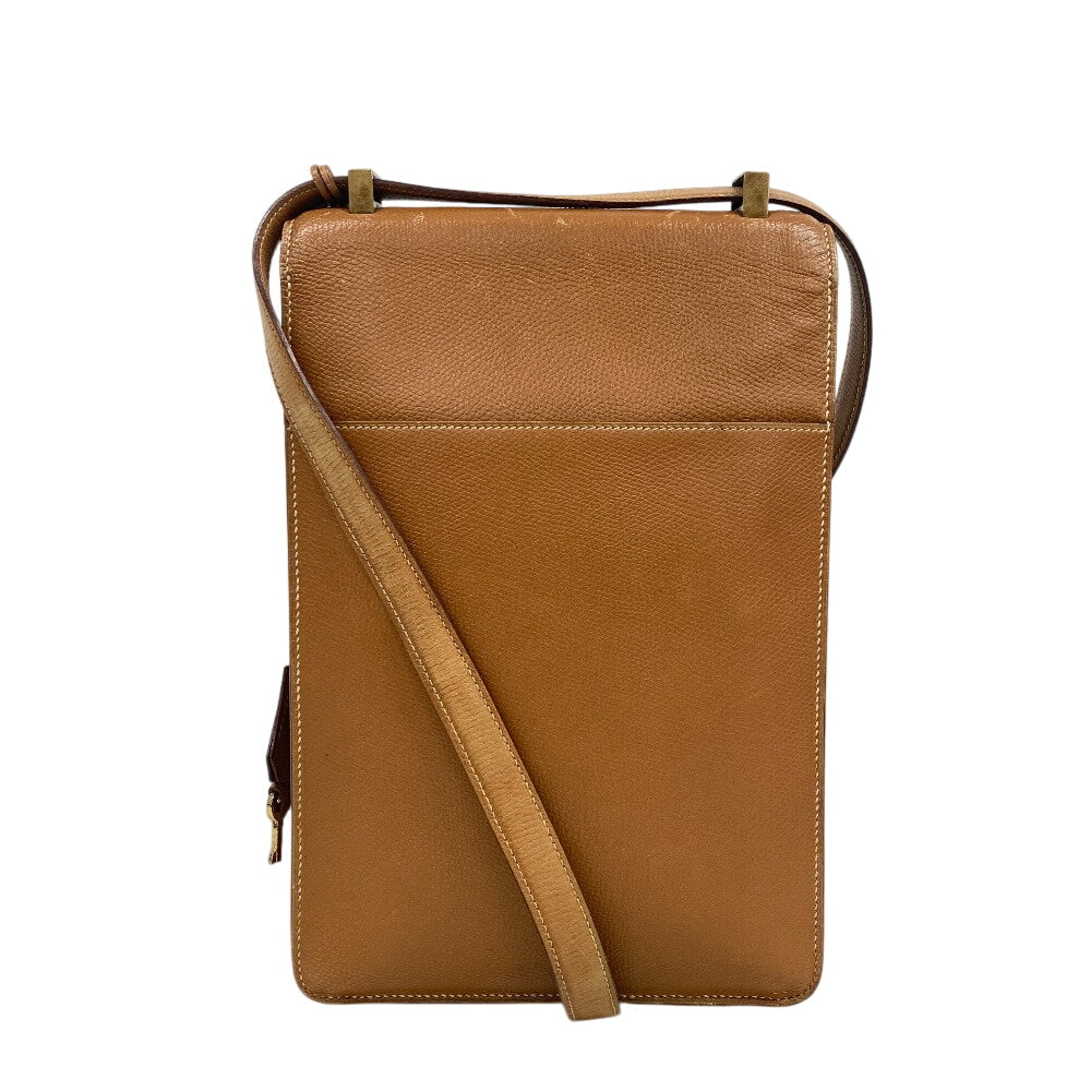 HERMES Shoulder Bag leather beige Sac Adepesh DPLG mens Used