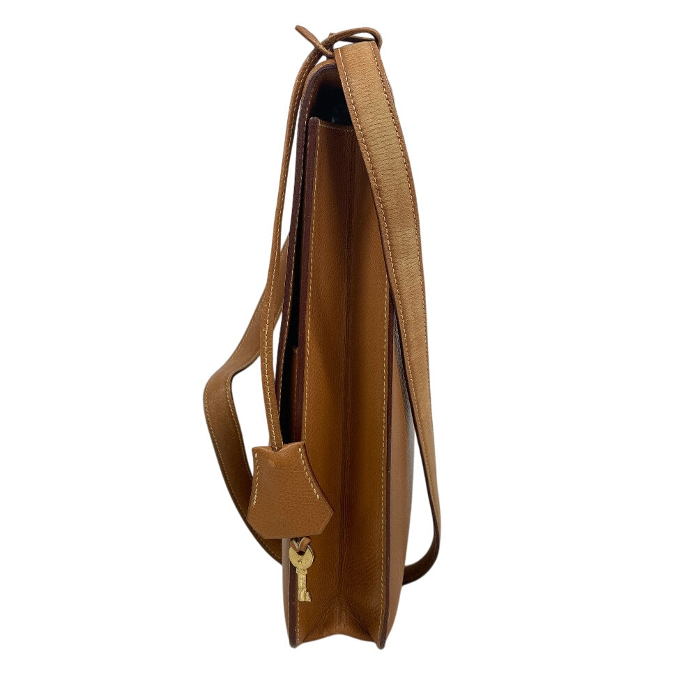 HERMES Shoulder Bag leather beige Sac Adepesh DPLG mens Used
