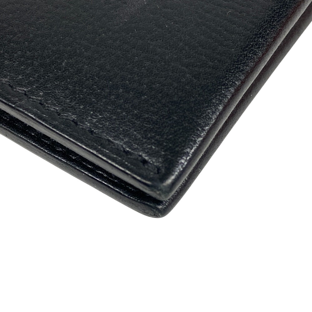 HERMES Bifold Wallet leather black Made in 2021 H Sport Compact mens Used