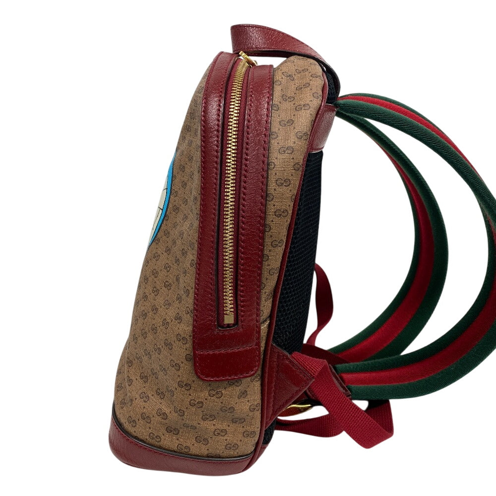 GUCCI Backpack 647816 PVC, Leather beige Mini GG Supreme Women Used
