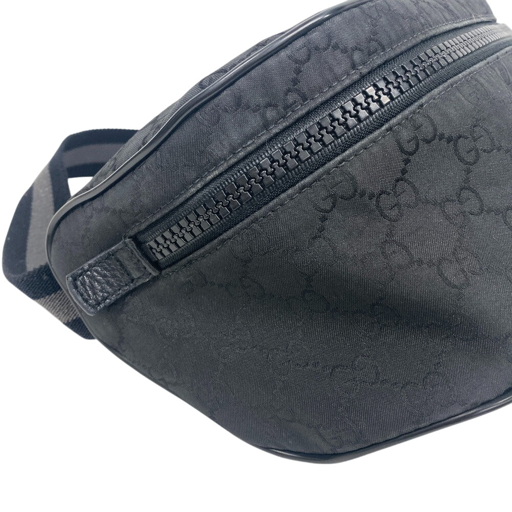 GUCCI Sling bag Nylon, Leather black GG nylon unisex(Unisex) Used