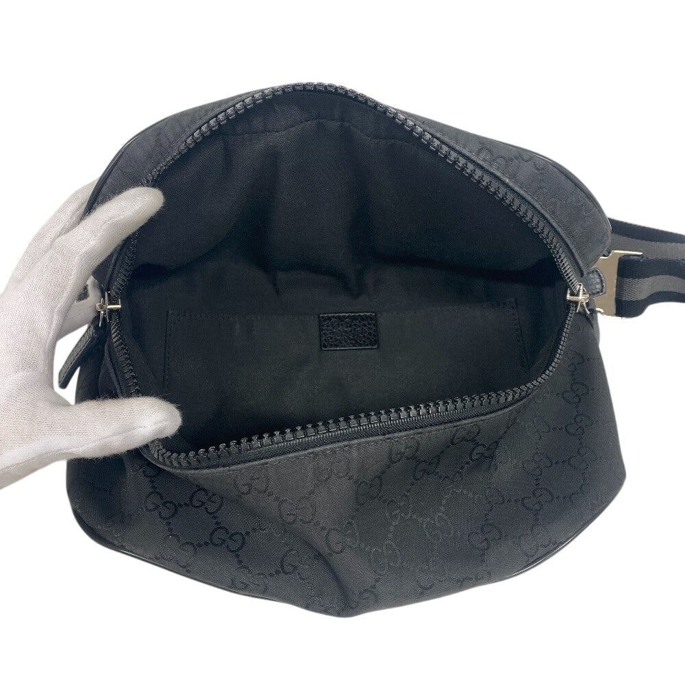 GUCCI Sling bag Nylon, Leather black GG nylon unisex(Unisex) Used