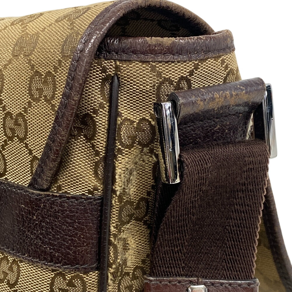 GUCCI Shoulder Bag GG canvas, leather Brown GG canvas Messenger unisex(Unisex) Used