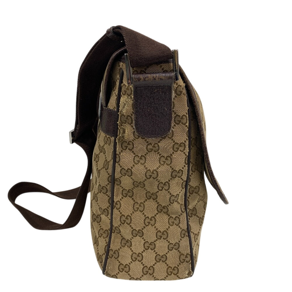 GUCCI Shoulder Bag GG canvas, leather Brown GG canvas Messenger unisex(Unisex) Used