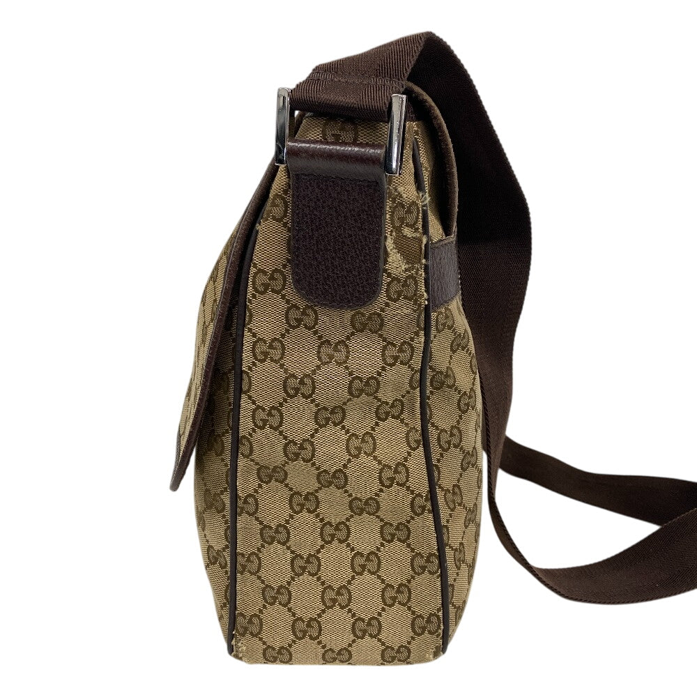 GUCCI Shoulder Bag GG canvas, leather Brown GG canvas Messenger unisex(Unisex) Used