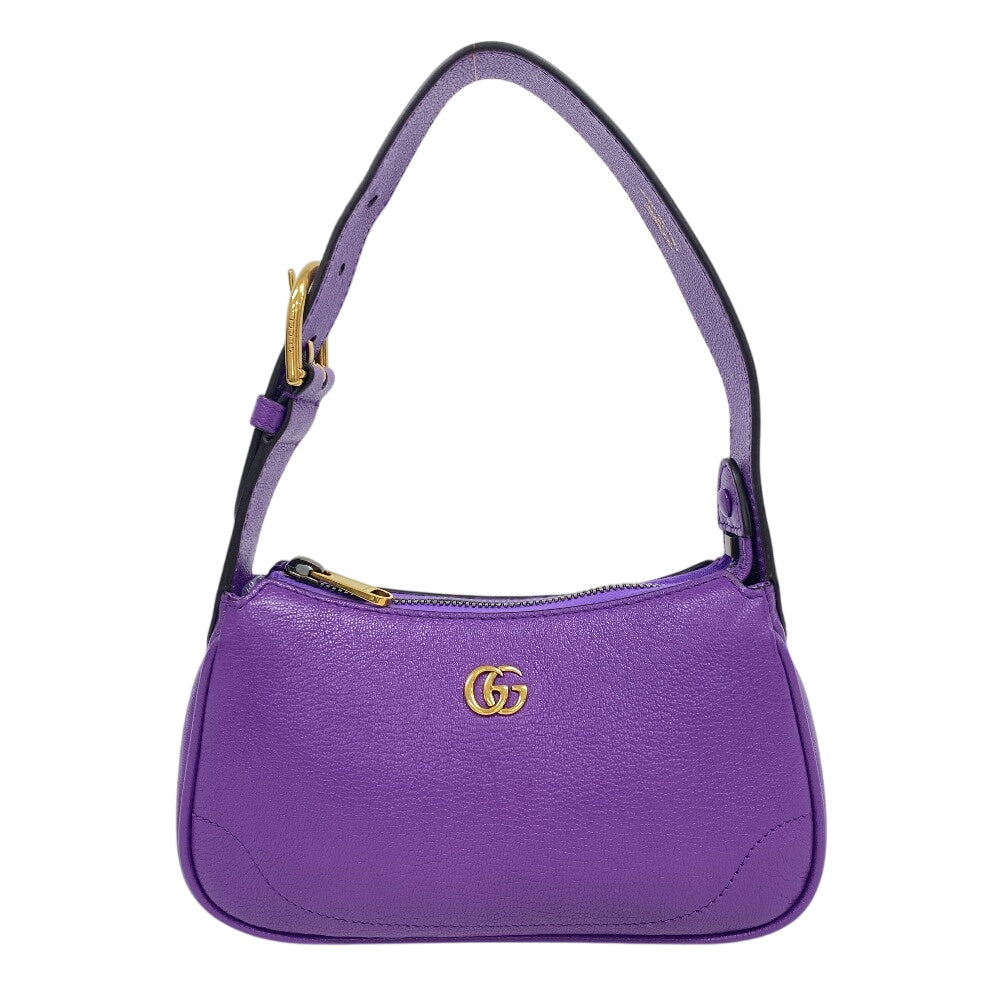 GUCCI Handbag 739076 leather purple GG Marmont Aphrodite Small Women Used
