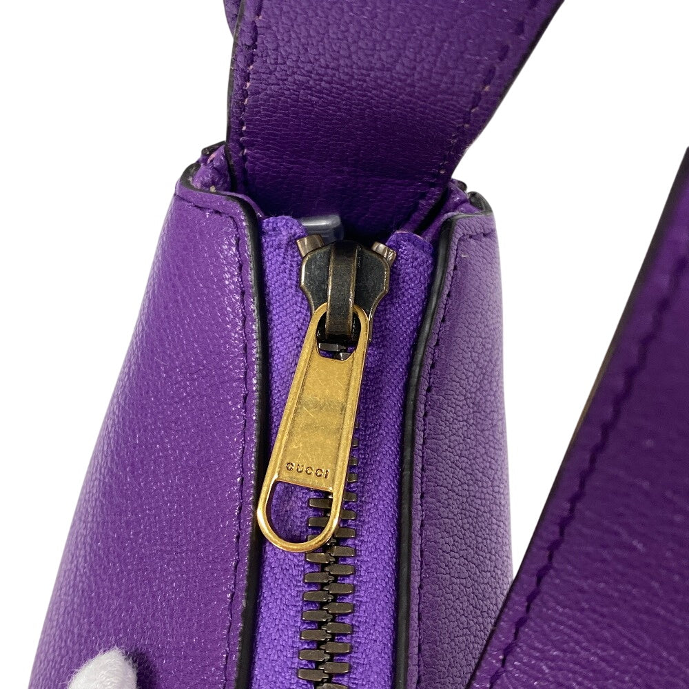 GUCCI Handbag 739076 leather purple GG Marmont Aphrodite Small Women Used