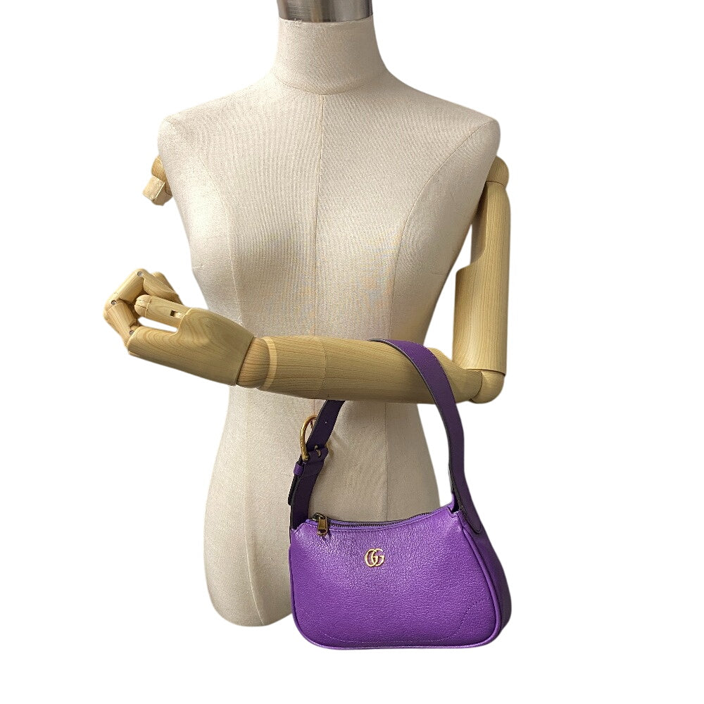 GUCCI Handbag 739076 leather purple GG Marmont Aphrodite Small Women Used