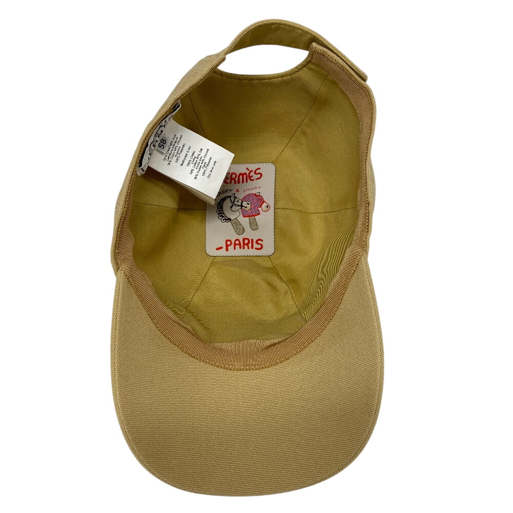 HERMES cap cotton beige Serena Seashell unisex(Unisex) 58 Used