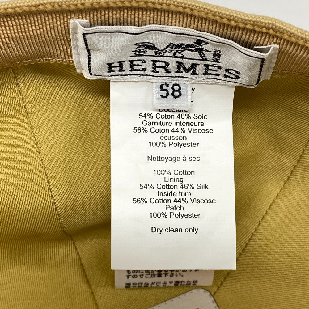 HERMES cap cotton beige Serena Seashell unisex(Unisex) 58 Used