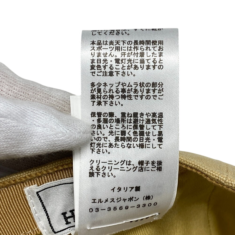 HERMES cap cotton beige Serena Seashell unisex(Unisex) 58 Used