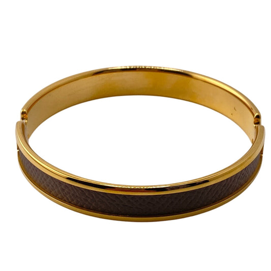 HERMES Bangle leather gold Olympe Women Used