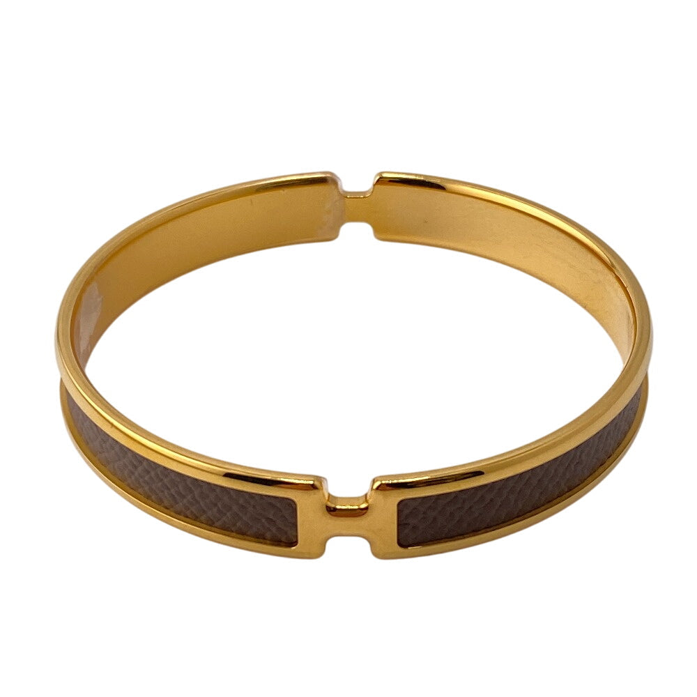 HERMES Bangle leather gold Olympe Women Used