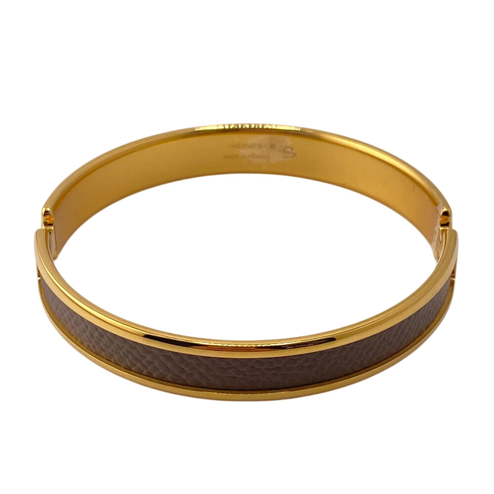 HERMES Bangle leather gold Olympe Women Used
