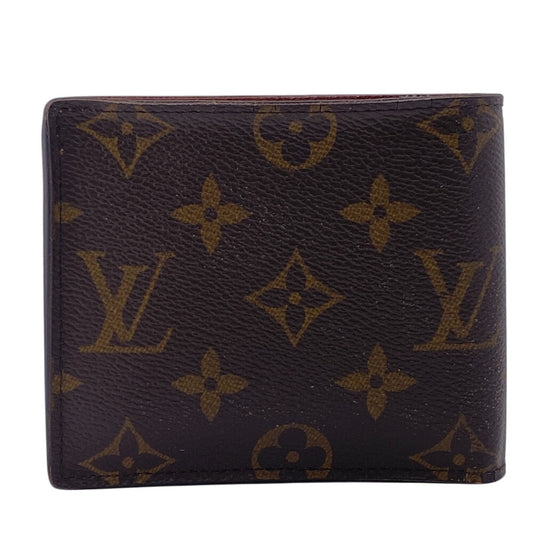 LOUIS VUITTON Bifold Wallet M62288 leather Brown Compact wallet Monogram Portefeuille Marco NM mens Used