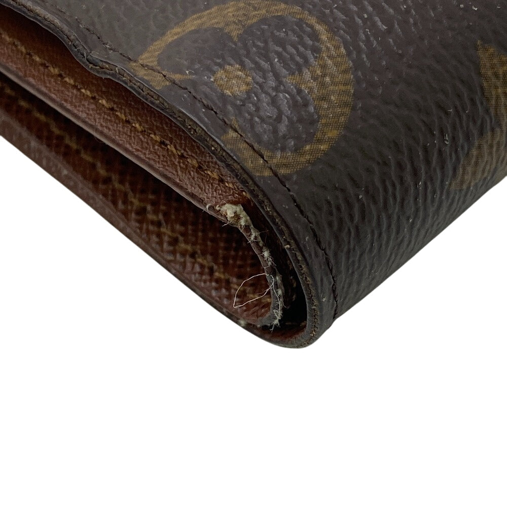 LOUIS VUITTON Bifold Wallet M62288 leather Brown Compact wallet Monogram Portefeuille Marco NM mens Used