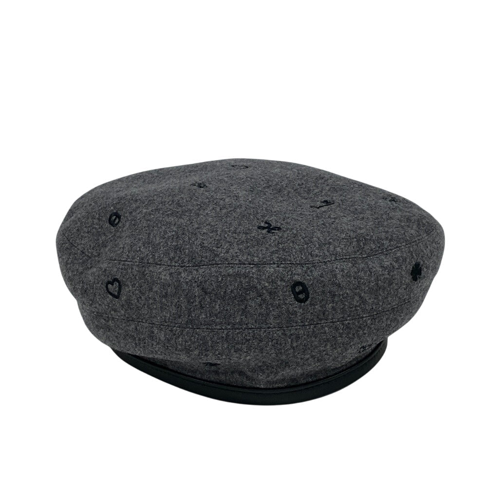 HERMES beret cashmere gray Charbon Saint Honoré 58