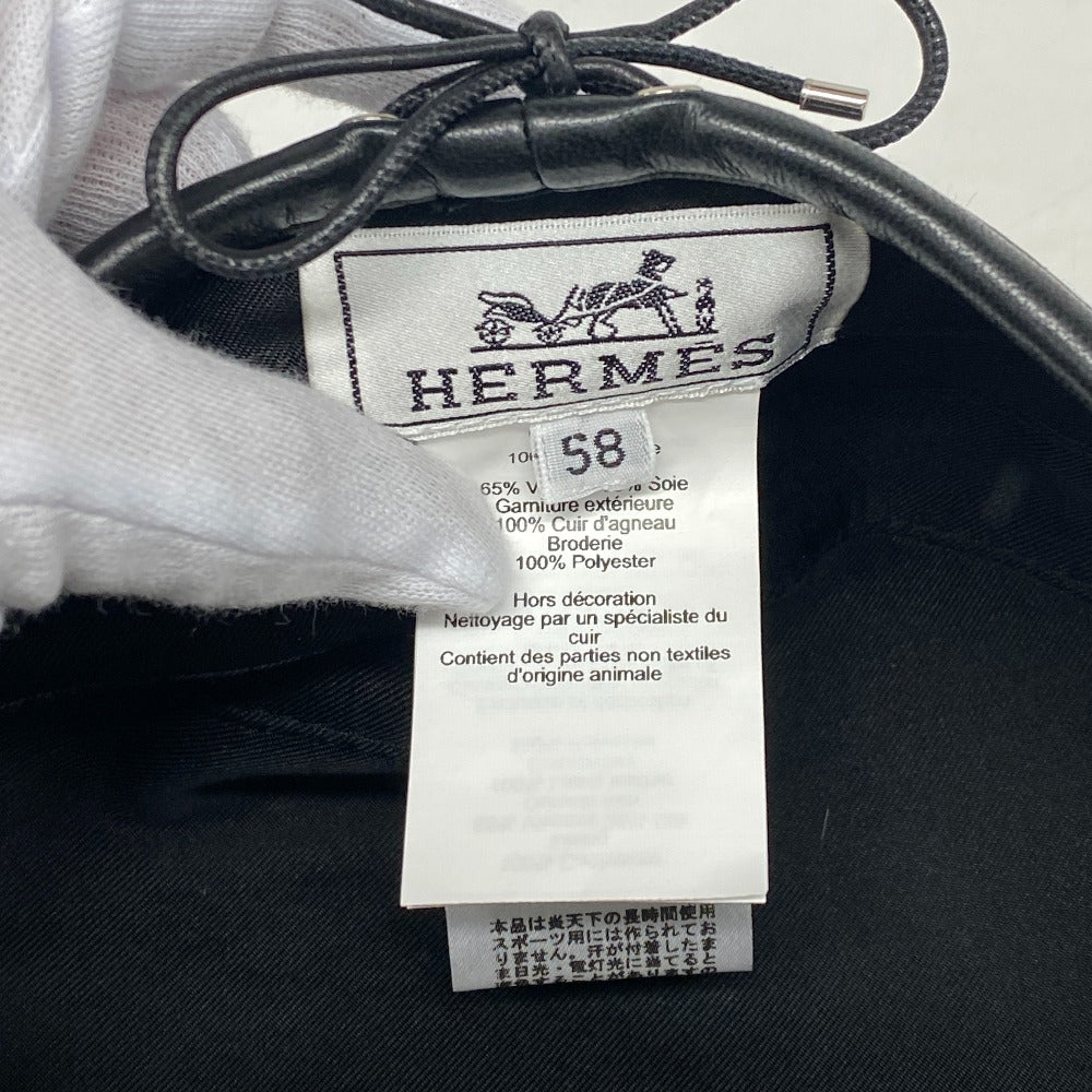 HERMES beret cashmere gray Charbon Saint Honoré 58