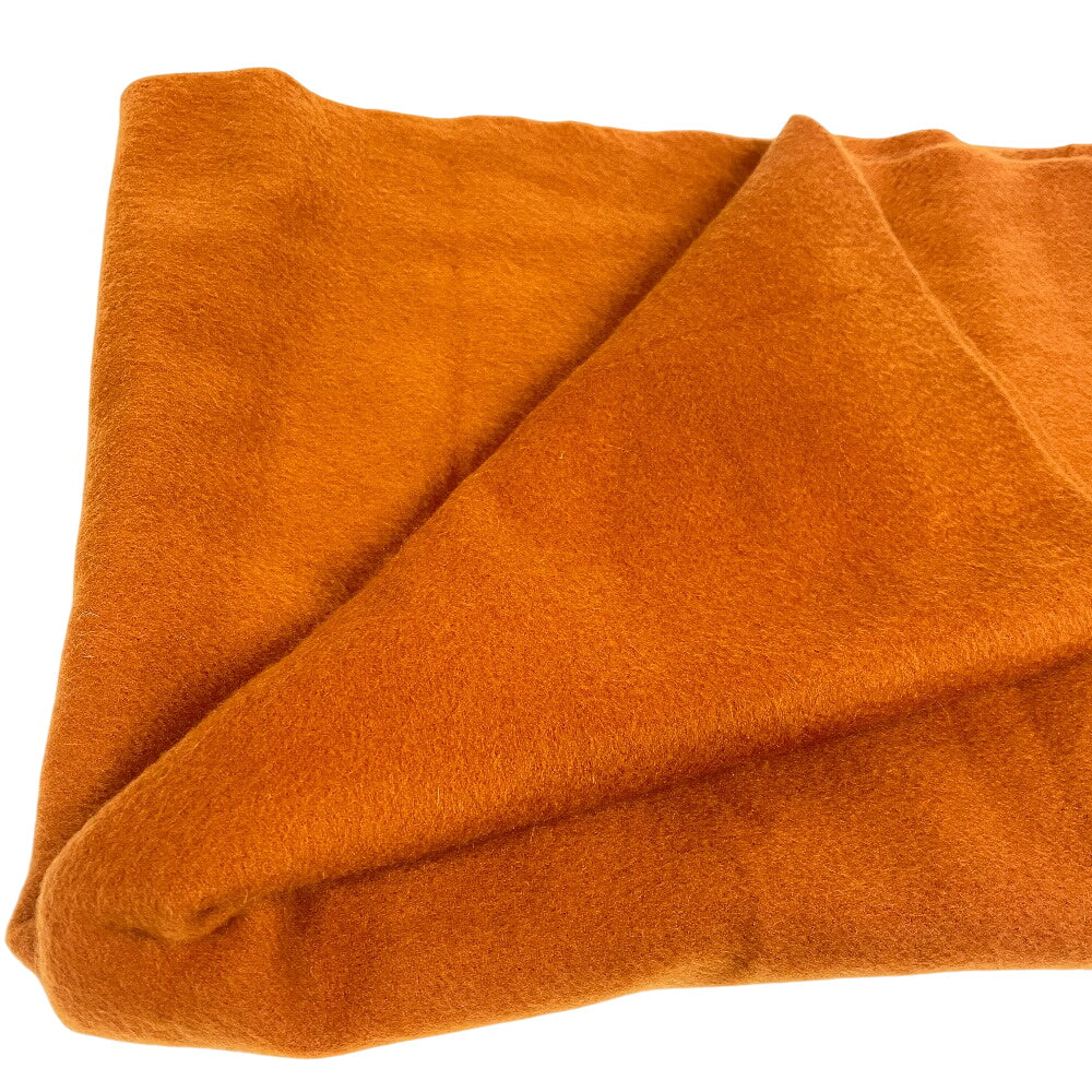 HERMES Scarf cashmere Orange 1 fringe(Unisex) Used