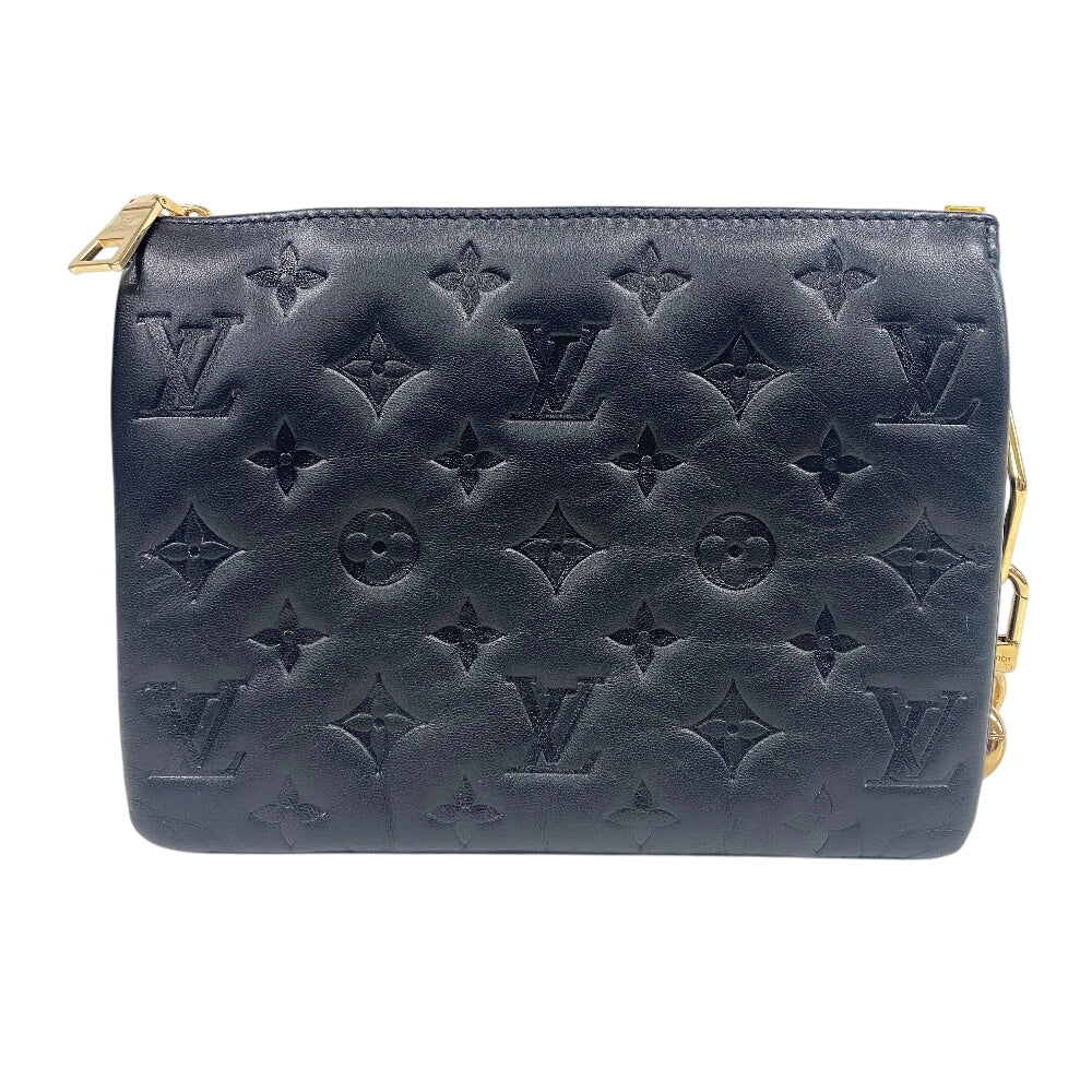 LOUIS VUITTON Handbag M21259 leather black Monogram emboss Kussan BB Chain(Unisex) Used