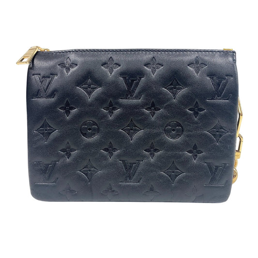 LOUIS VUITTON Handbag M21259 leather black Monogram emboss Kussan BB Chain(Unisex) Used