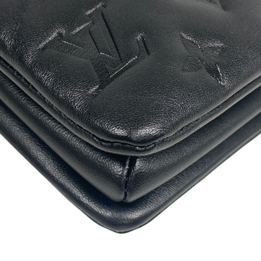 LOUIS VUITTON Handbag M21259 leather black Monogram emboss Kussan BB Chain(Unisex) Used