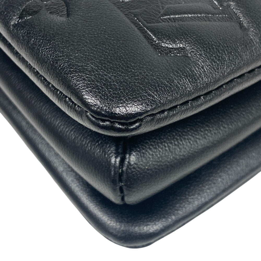 LOUIS VUITTON Handbag M21259 leather black Monogram emboss Kussan BB Chain(Unisex) Used