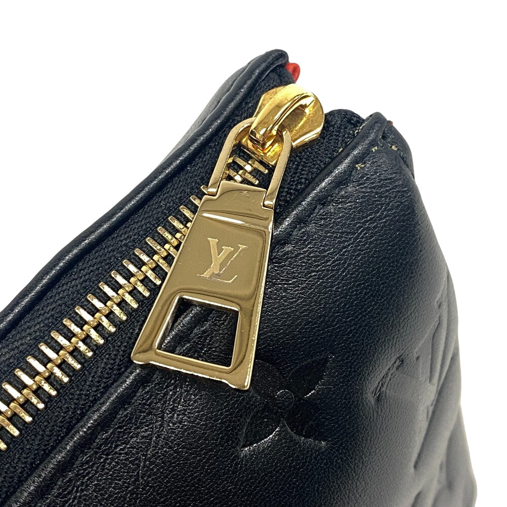 LOUIS VUITTON Handbag M21259 leather black Monogram emboss Kussan BB Chain(Unisex) Used