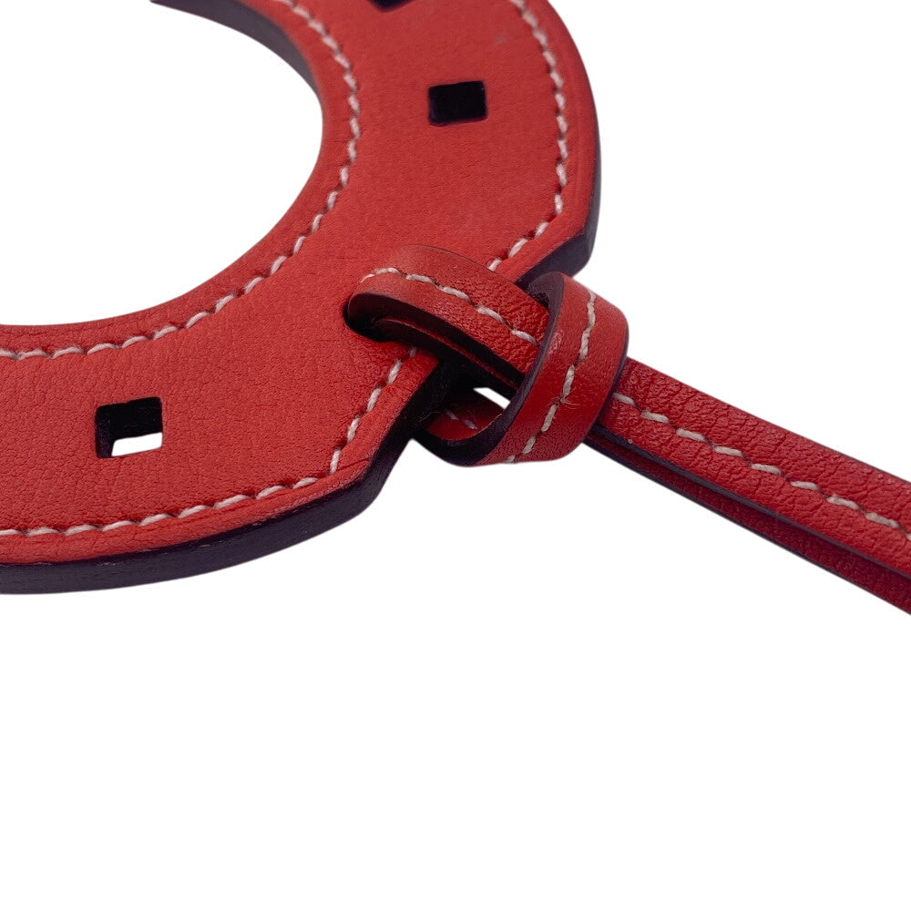 HERMES charm leather Red Paddock schbar