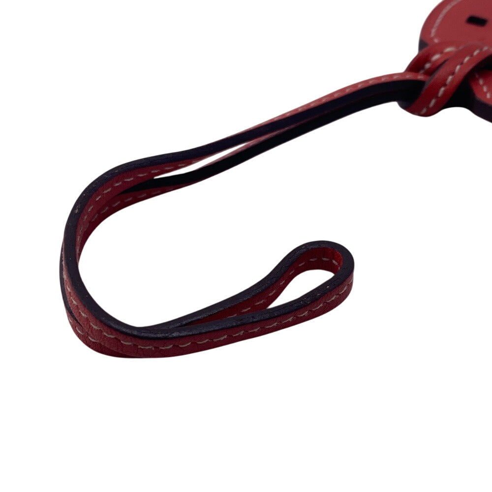 HERMES charm leather Red Paddock schbar