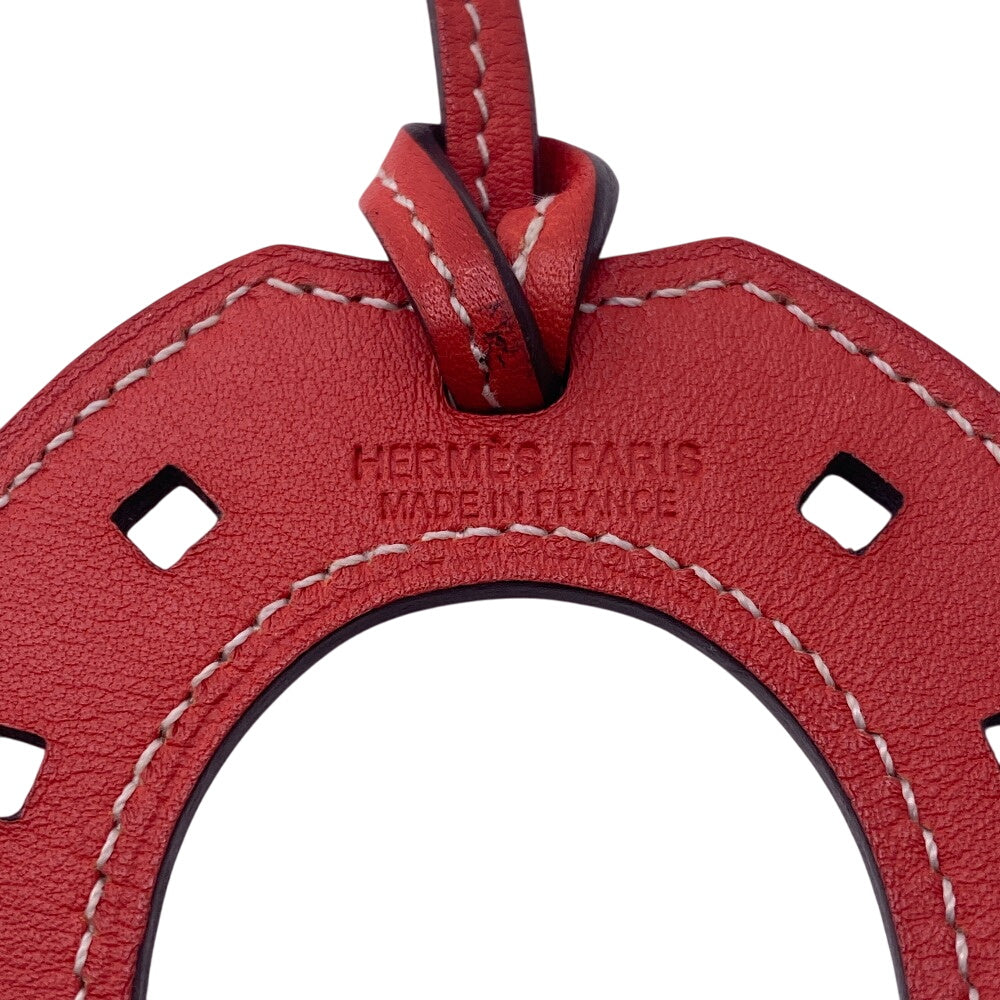 HERMES charm leather Red Paddock schbar