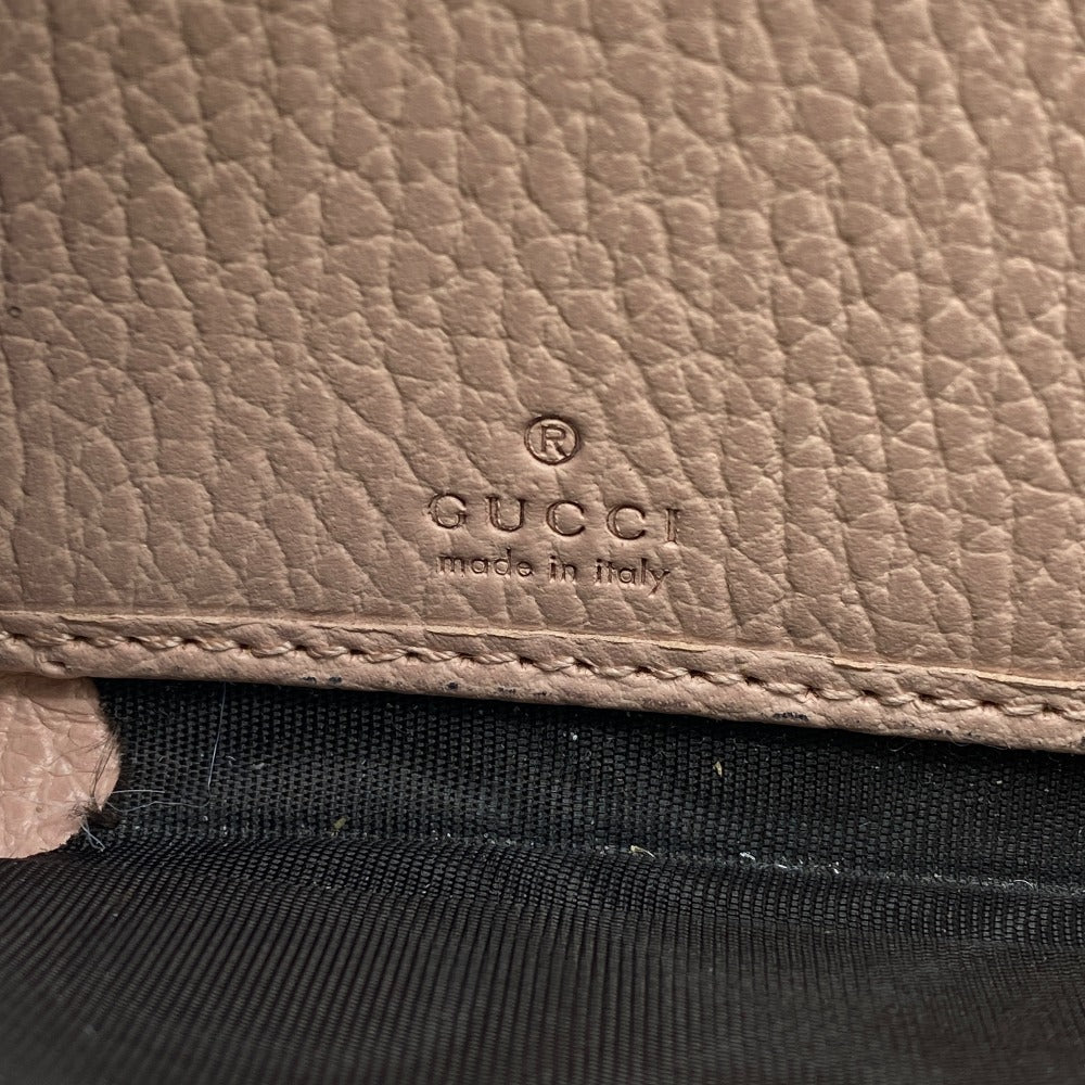 GUCCI Long Wallet Purse 456117 Calfskin Dusty Pink Zip Around GG Marmont GG Supreme Women Used