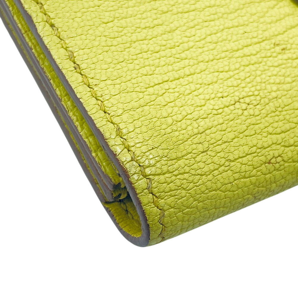 HERMES Card Case Chevre Misol yellow Baan Women(Unisex) Used