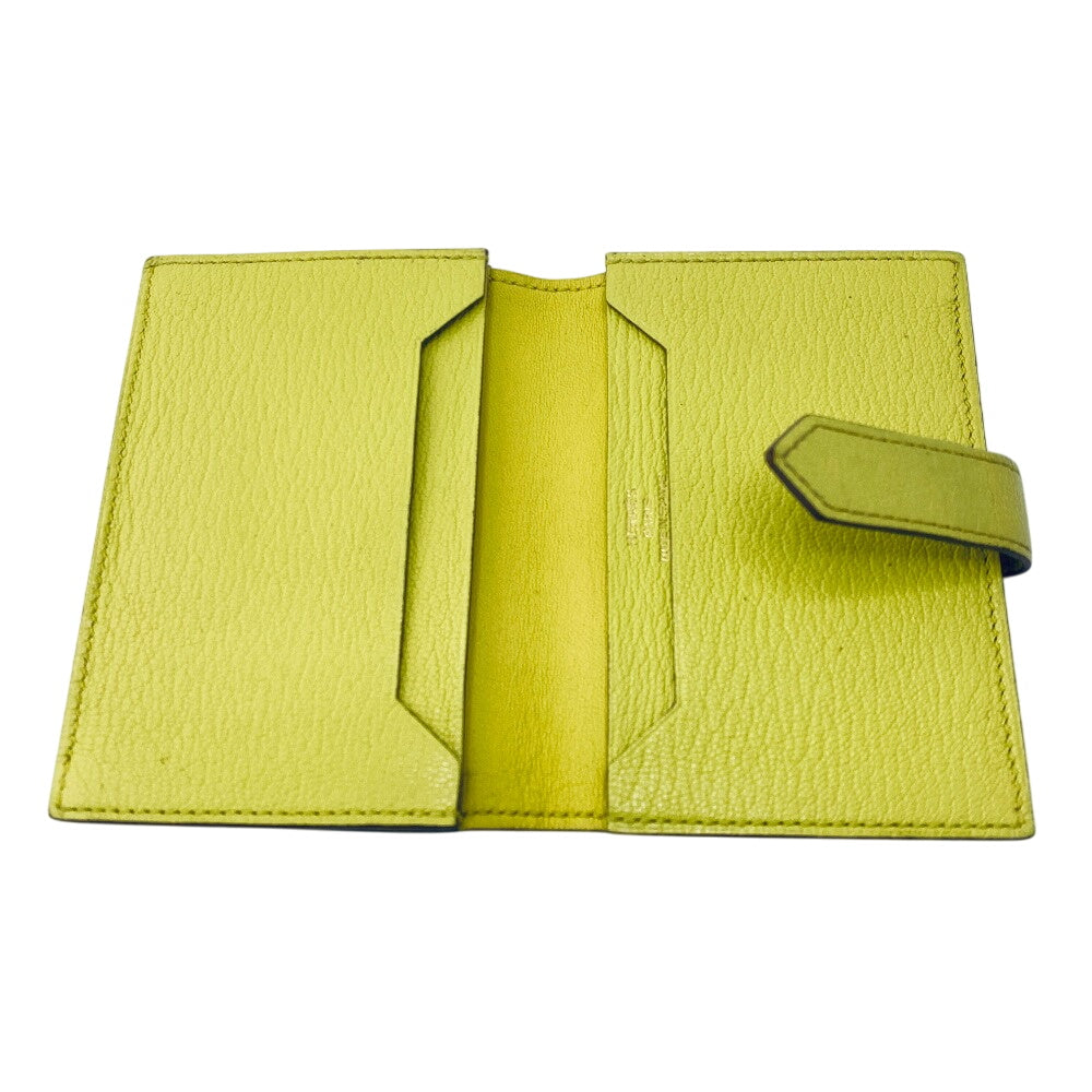 HERMES Card Case Chevre Misol yellow Baan Women(Unisex) Used