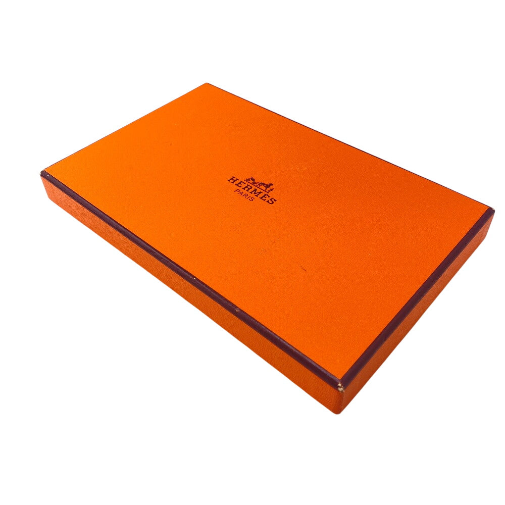 HERMES Long Wallet Purse Chevre Misol Orange Bean Women Used