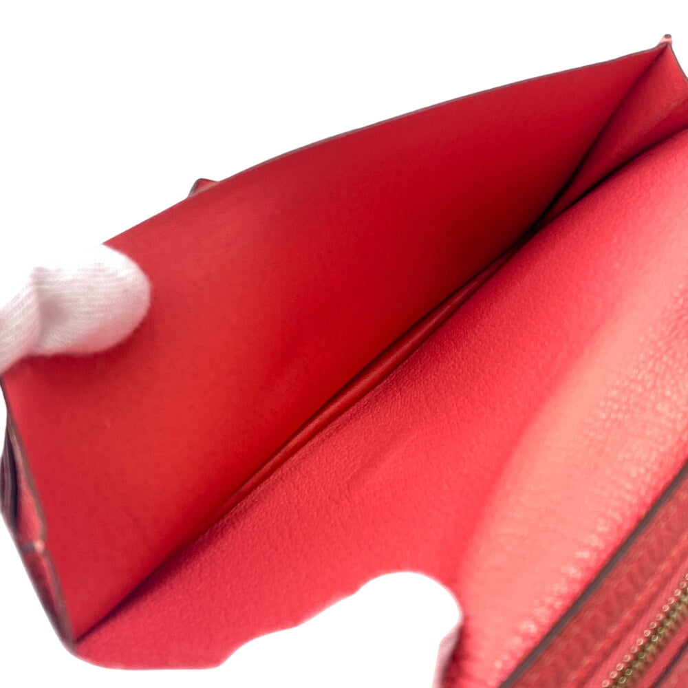 HERMES Long Wallet Purse Chevre Misol pink Beansufla Women Used