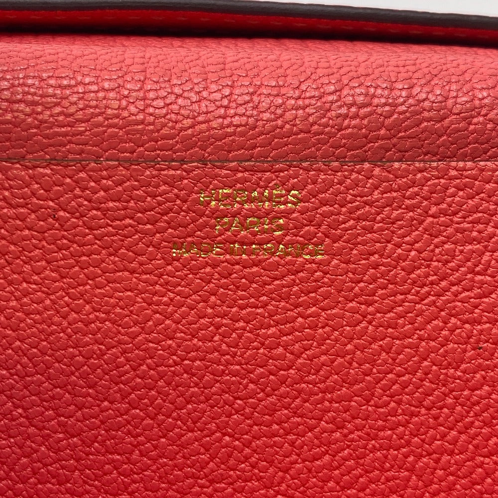 HERMES Long Wallet Purse Chevre Misol pink Beansufla Women Used